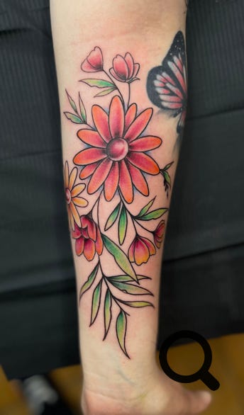 Blumen Tattoo in Farbe